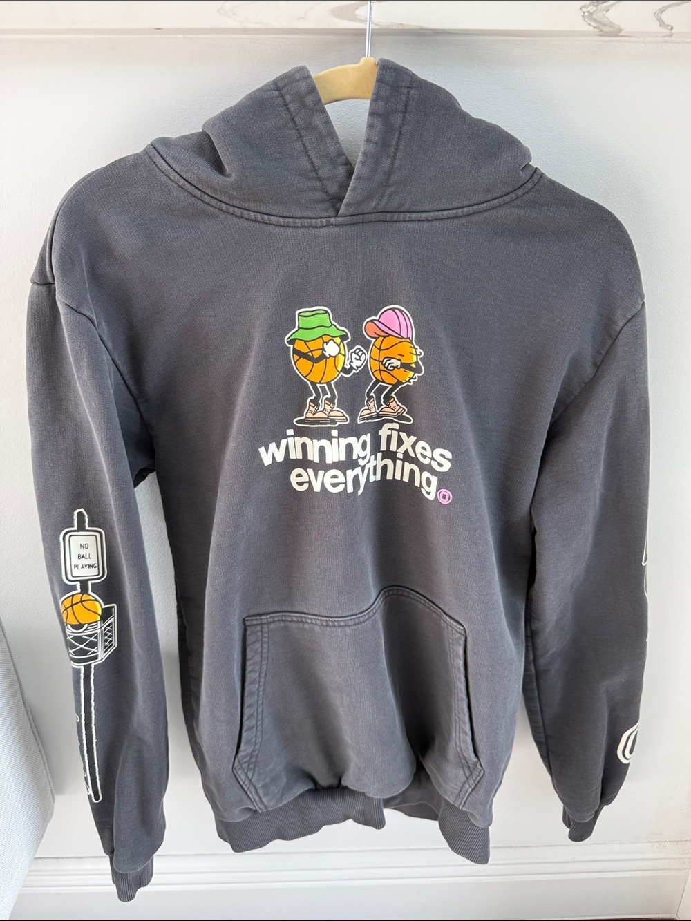Kids Charcoal 'Winning Fixes Everything' Graphic Hoodie